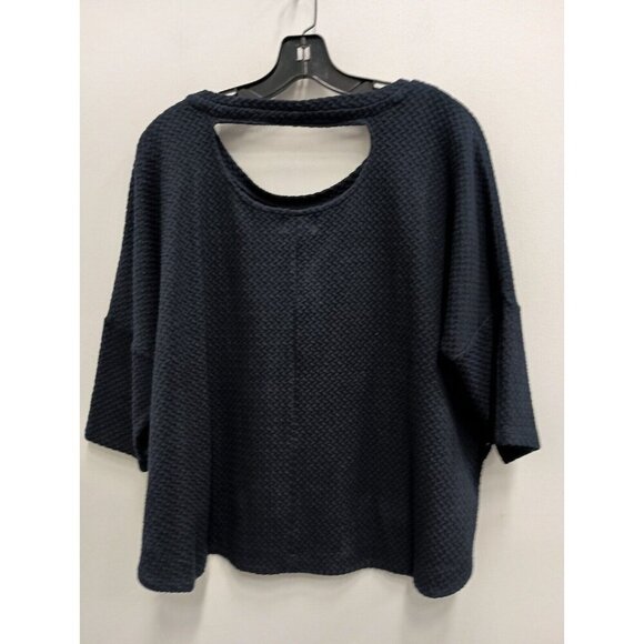 Anthropologie Deletta Womens Top Size Medium Black Textured  Boxy Cutout Back - Picture 7 of 8